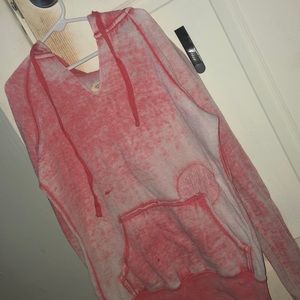 Distressed Pink Hoodie